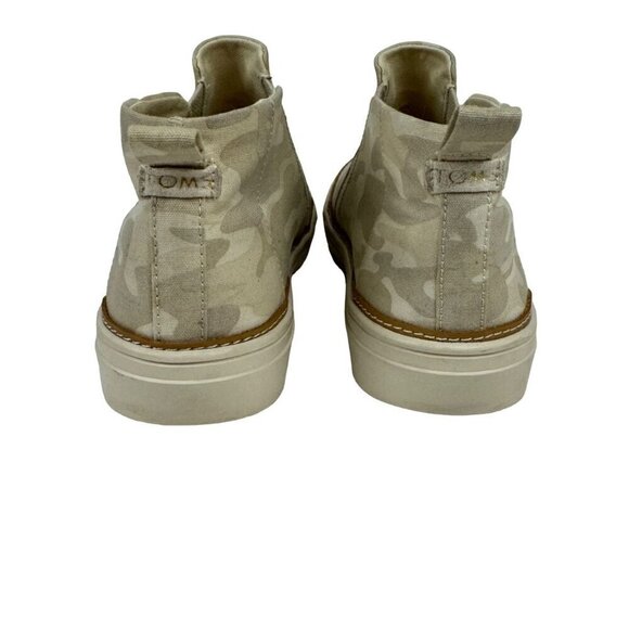 Toms Camo High Top Slip On Sneaker Tan Khaki Cream Casual Women's 7.5 EUC - Picture 4 of 8